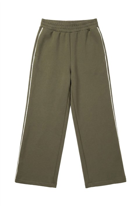 FOURSOUL Pantalón verde con banda peluche