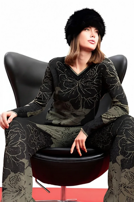 Zoe Jersey estampado con detalle lurex