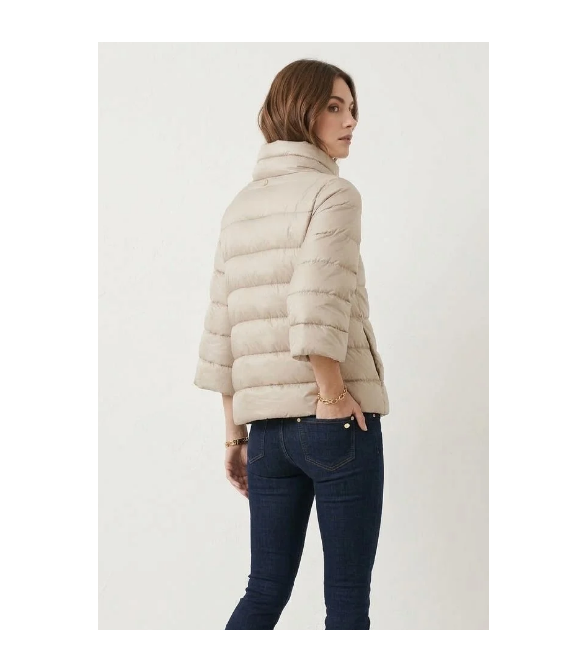 Markup Woman Plumífero corto marfil