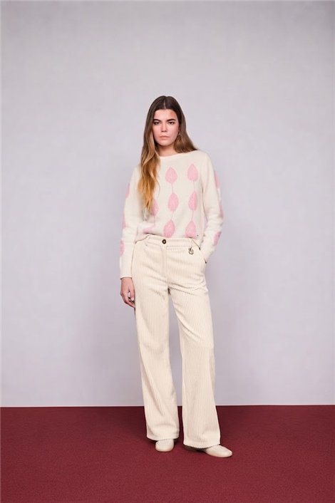 Guimanos Pantalón amplio micropana crudo