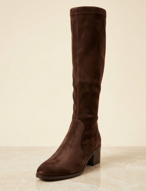 Vosso Moda Bota alta en ante color marrón