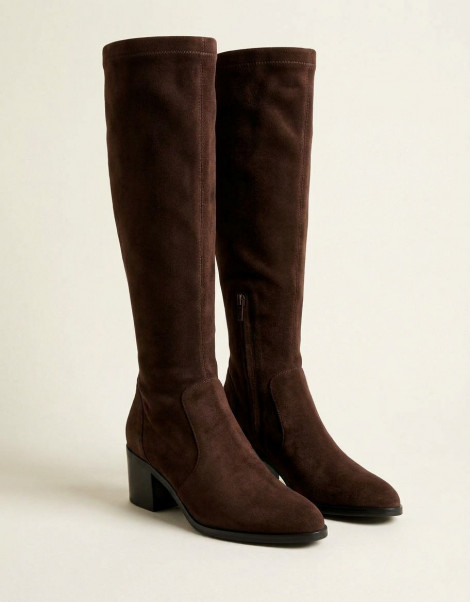 Vosso Moda Bota alta en ante color marrón