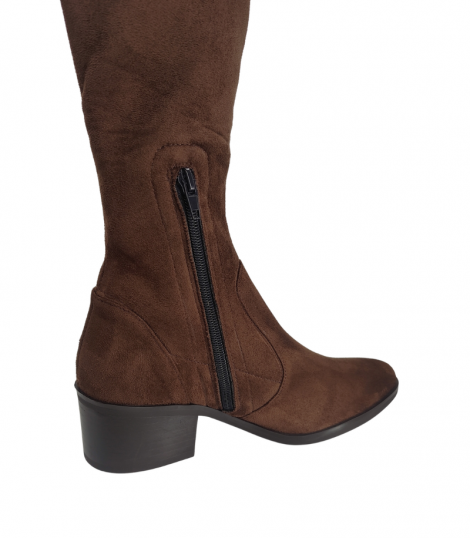 Vosso Moda Bota alta en ante color marrón