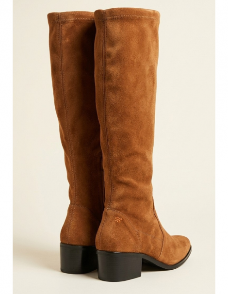 Vosso Moda Bota alta en ante color camel