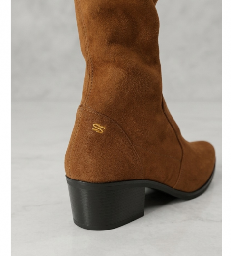 Vosso Moda Bota alta en ante color camel