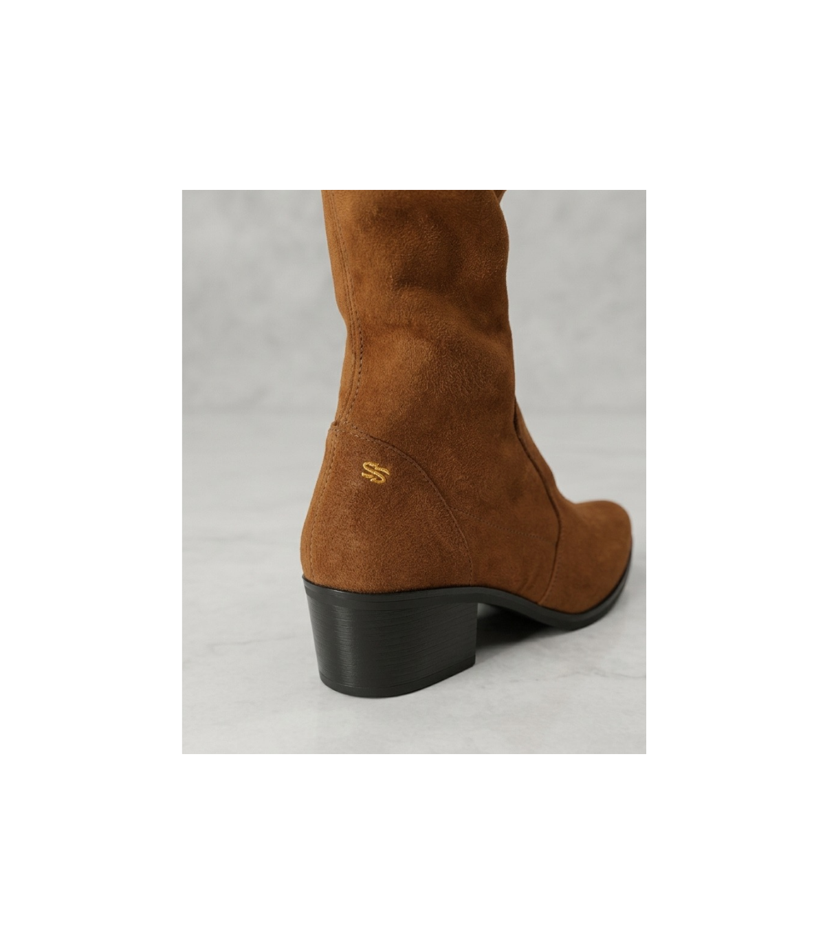 Vosso Moda Bota alta en ante color camel