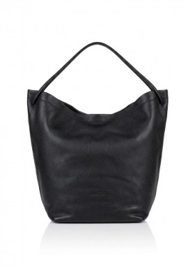 BIASIA Bolso Hobo negro piel granulada