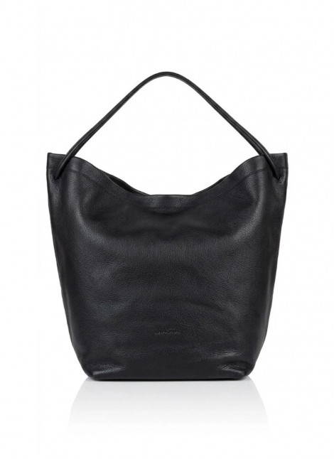 BIASIA Bolso Hobo negro piel granulada
