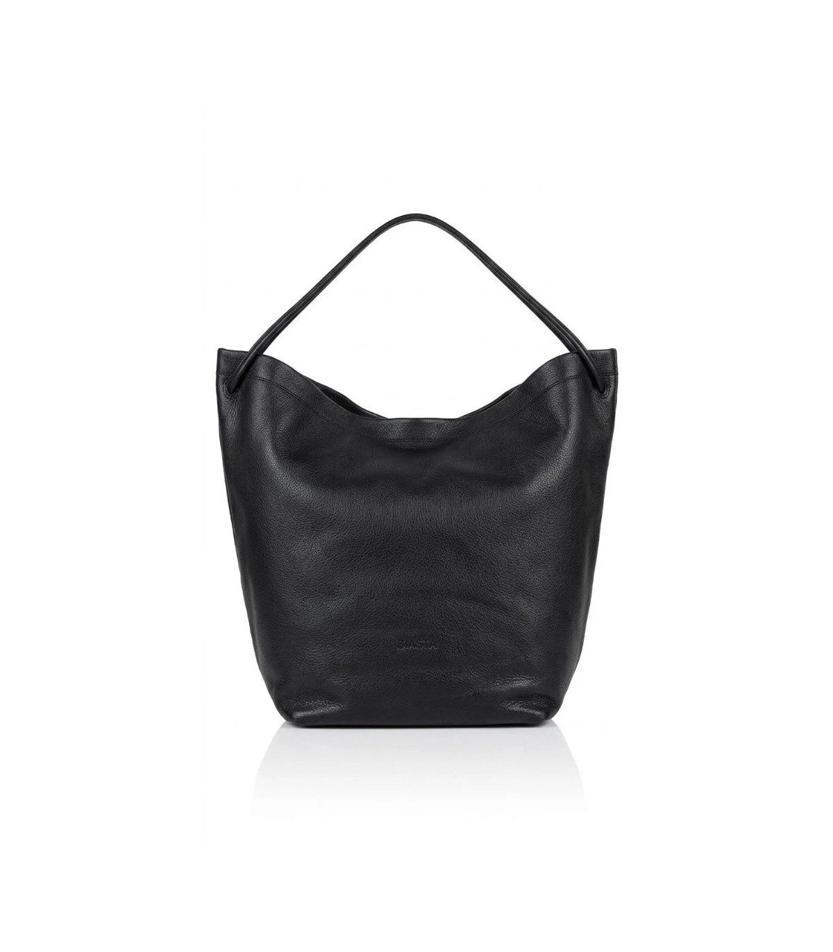BIASIA Bolso Hobo negro piel granulada