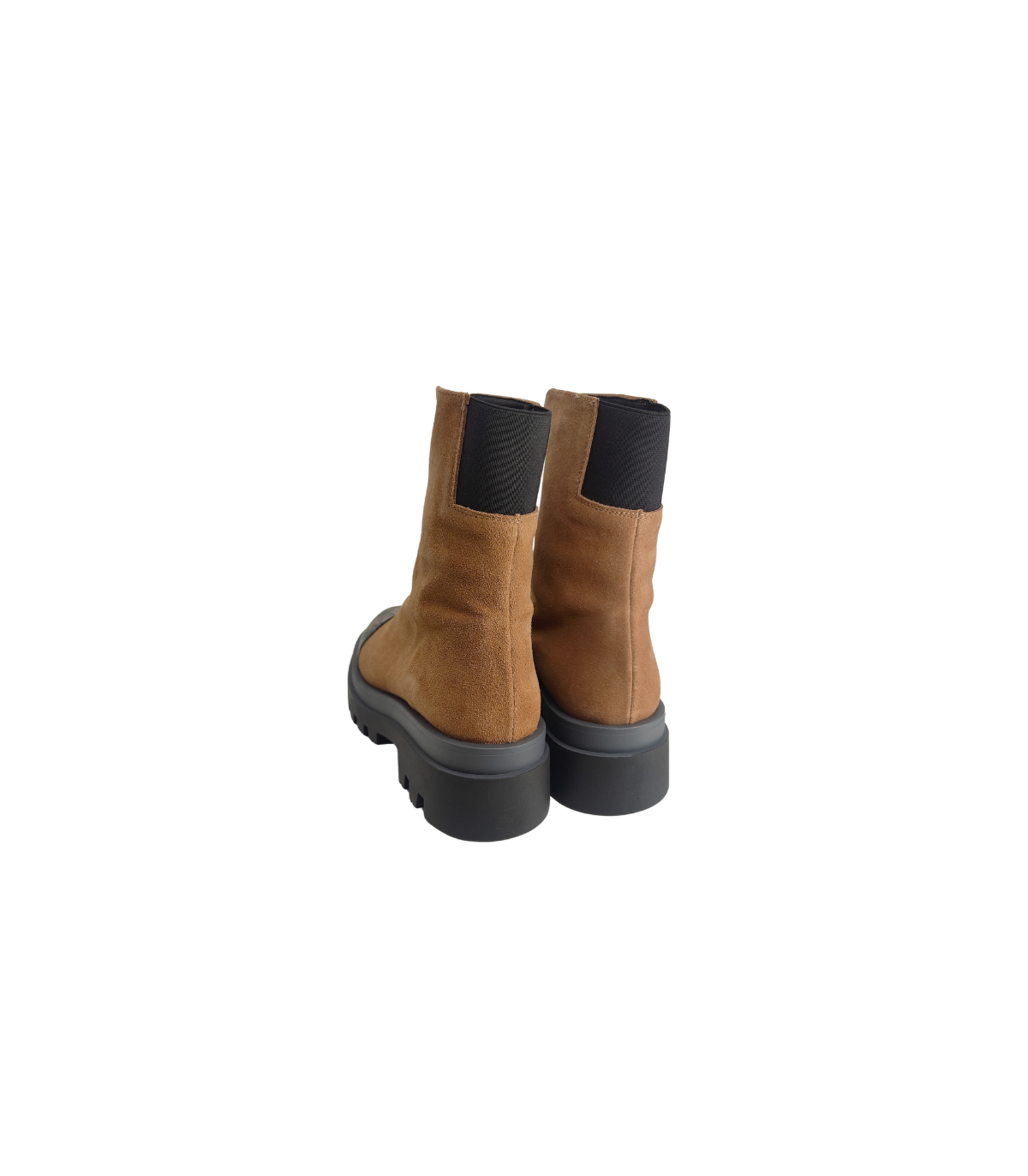Vosso Moda Botín serraje camel con puntera piel