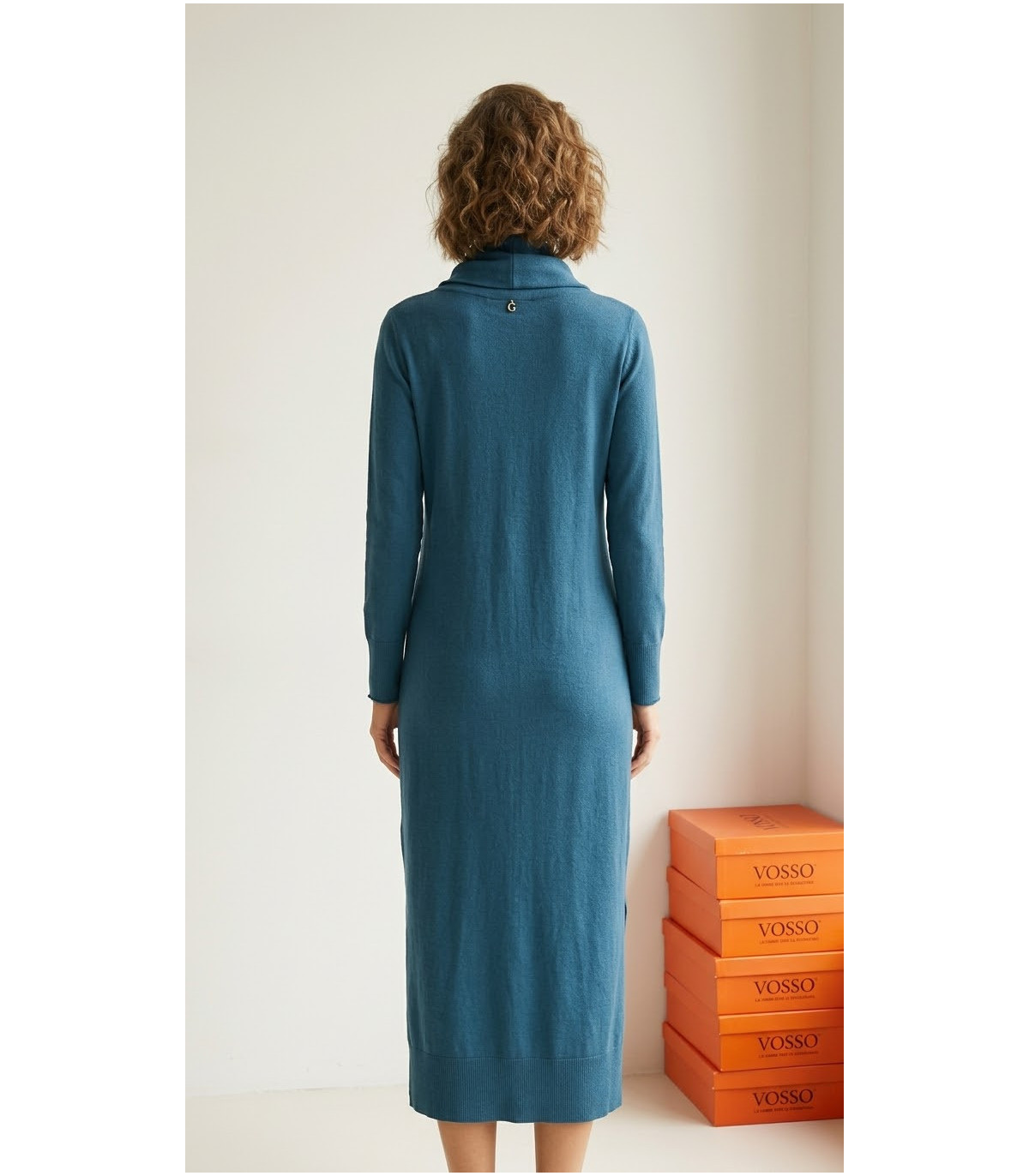 Guimanos Vestido de punto cuello perkins