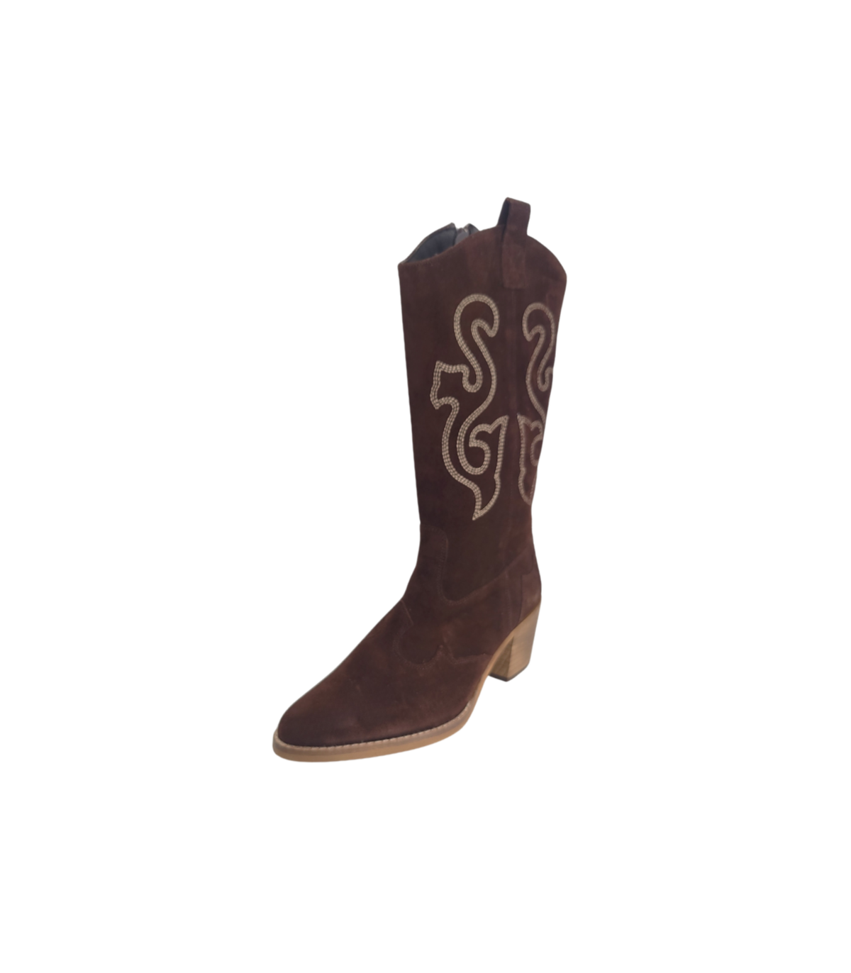 Vosso Moda Botas tejanas color chocolate con pespunte decorativo