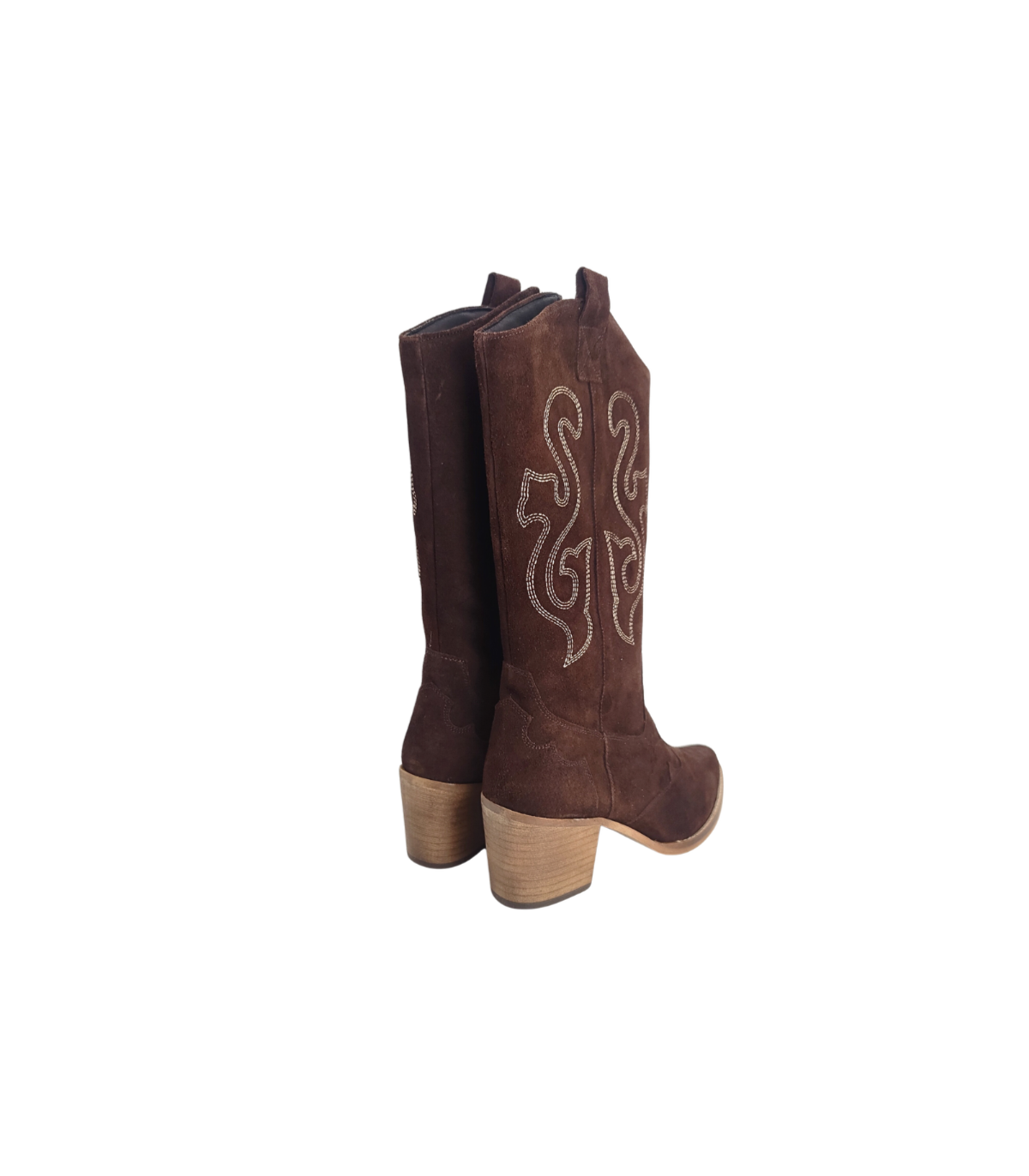 Vosso Moda Botas tejanas color chocolate con pespunte decorativo