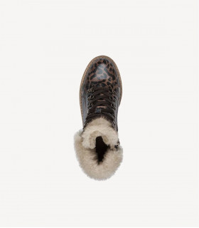 Tamaris Botín con cordones animal print