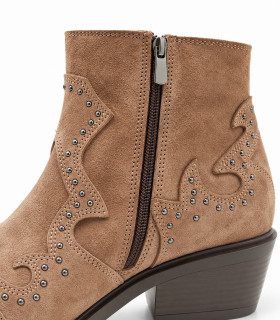 Vosso Moda Botín cowboy serraje con tachuelas