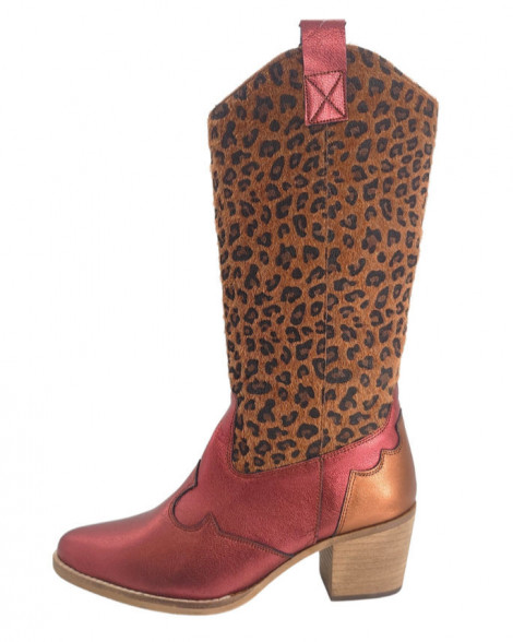 Vosso Moda Botas tejanas bimateria estampado animal