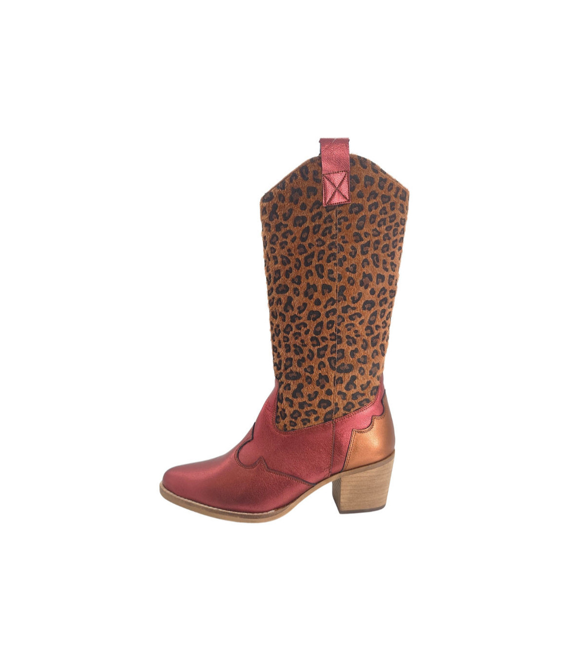 Vosso Moda Botas tejanas bimateria estampado animal