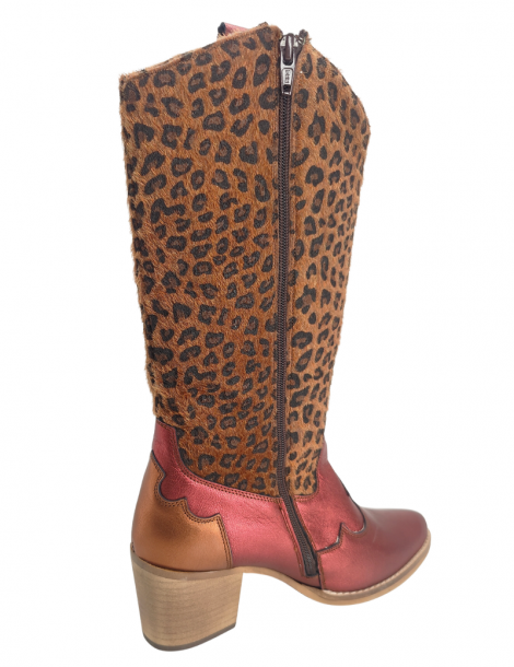 Vosso Moda Botas tejanas bimateria estampado animal