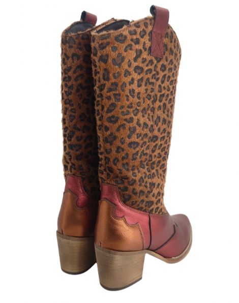 Vosso Moda Botas tejanas bimateria estampado animal