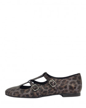 Vosso Moda Manoletina en piel estampada y detalle hebillas