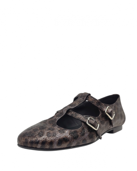 Vosso Moda Manoletina en piel estampada y detalle hebillas