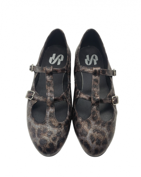 Vosso Moda Manoletina en piel estampada y detalle hebillas