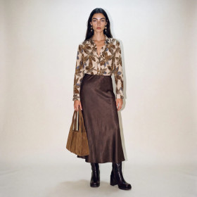 Parole Camisa satinada cacao flor