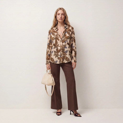 Parole Camisa satinada cacao flor