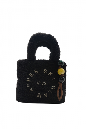 V73 Bolso negro mini borreguito