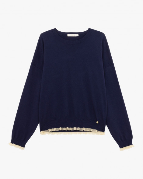 GL Jersey de punto navy con encaje