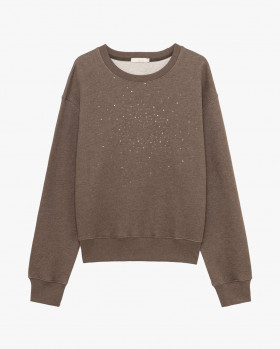 GL Sudadera color moka detalle strass