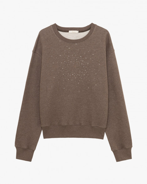 GL Sudadera color moka detalle strass