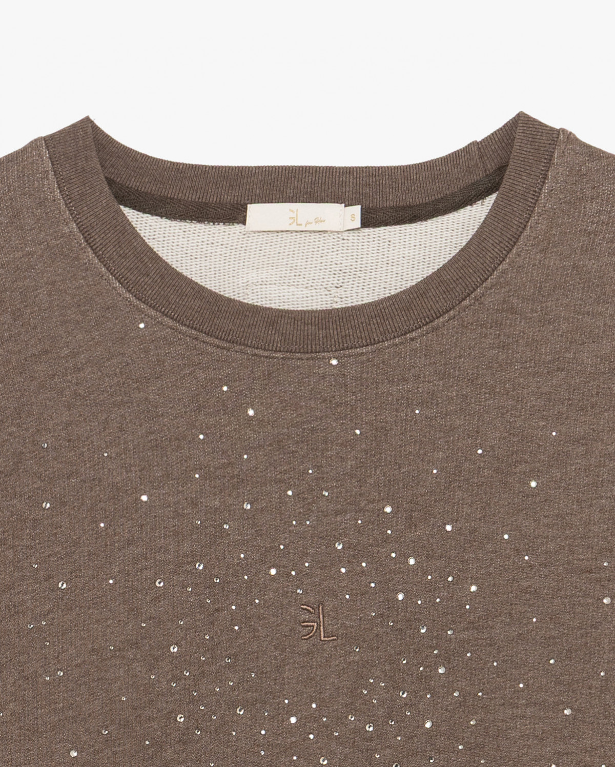 GL Sudadera color moka detalle strass