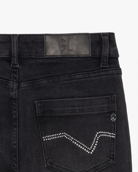 GL Jeans negros acampanados con pedrería