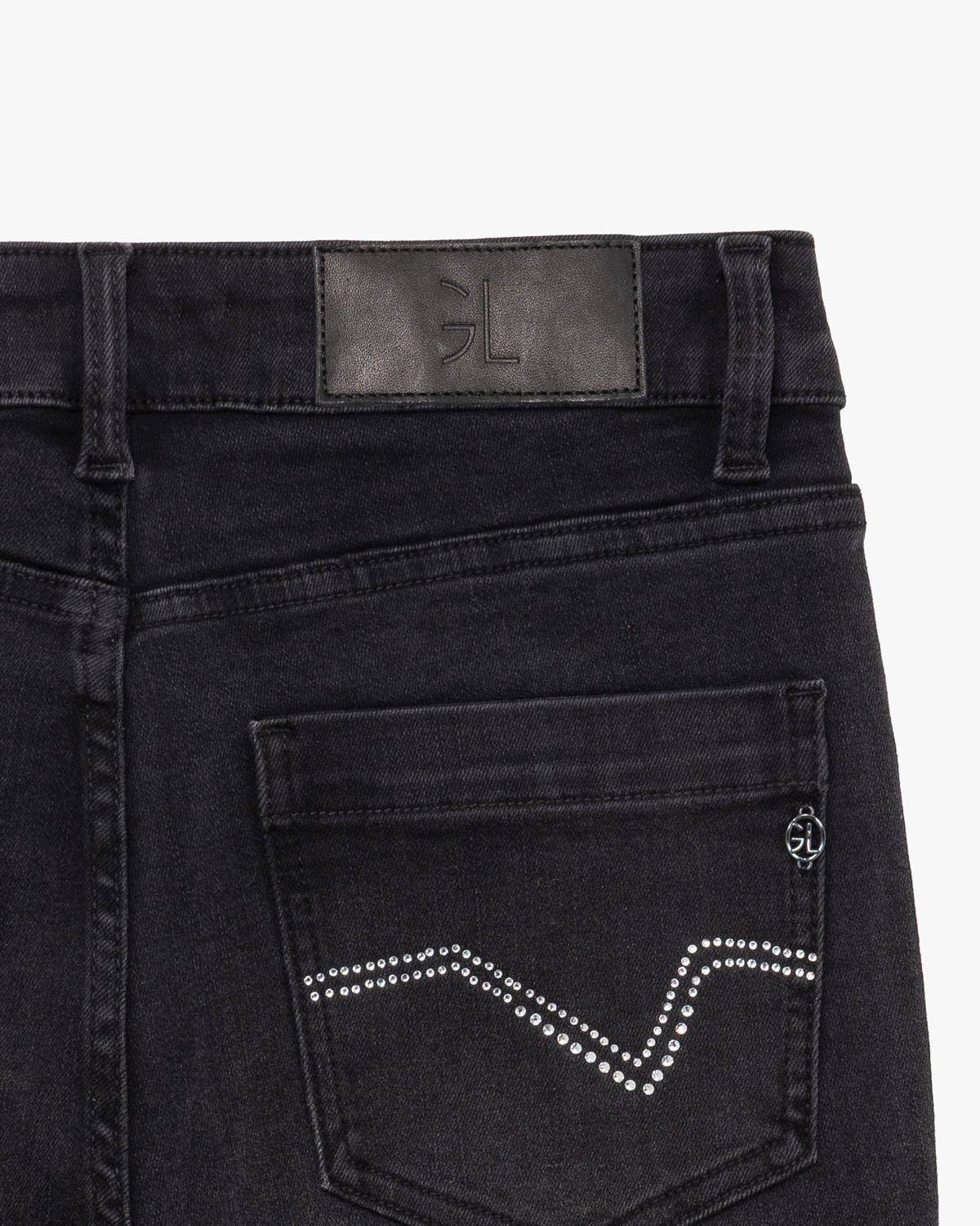 GL Jeans negros acampanados con pedrería